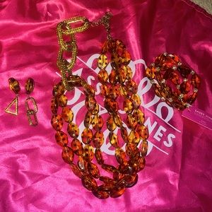 Vintage Sassy Jones Kennedy Tortoise necklace set